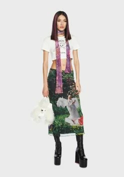 Basic Pleasure Mode Archangel Mesh Skirt Midi Skirt