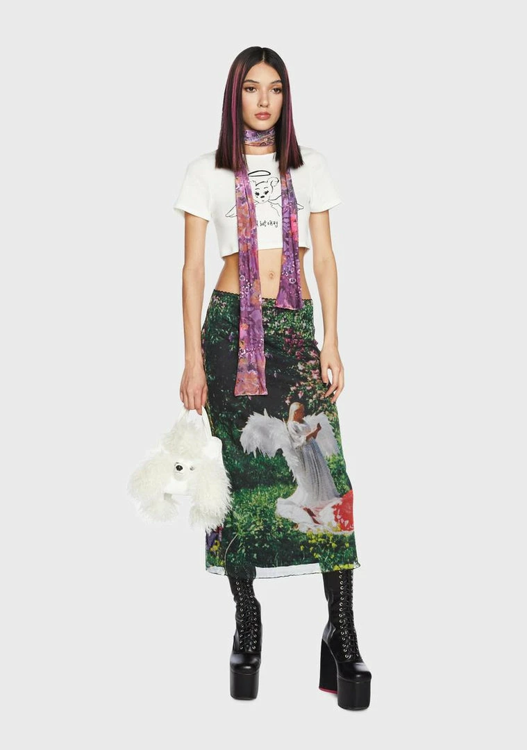 Basic Pleasure Mode Archangel Mesh Skirt Midi Skirt