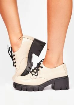 Dirty Laundry Flats Natural Noyz Platform Oxfords