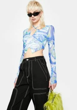 BY DYLN Tops Blue Suki Top