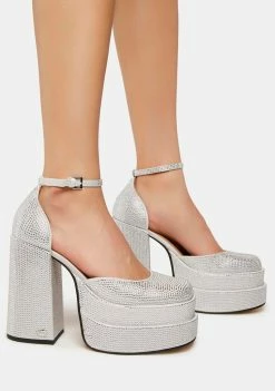 NOKWOL Charlie Rhinestone Platform Heels