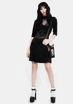 Budget ⌛ Jawbreaker Heartless Velvet Skater 👗 Dress 👗 Dresses 😀 6 Jawbreaker Heartless Velvet Skater Dress Dresses