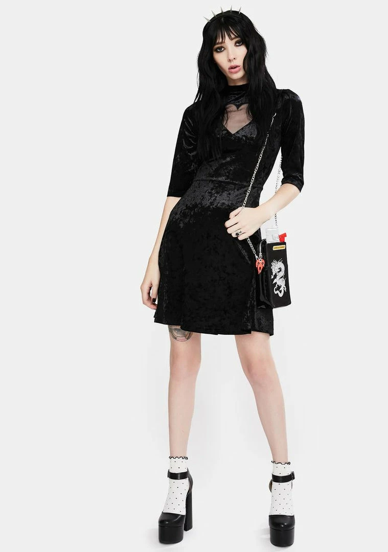 Budget ⌛ Jawbreaker Heartless Velvet Skater 👗 Dress 👗 Dresses 😀 3 Jawbreaker Heartless Velvet Skater Dress Dresses