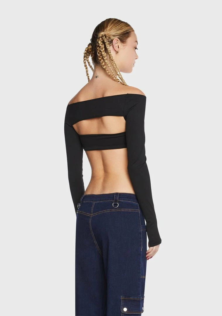 BY DYLN Off The Shoulder Crop Top Baldwin Long Sleeve Top