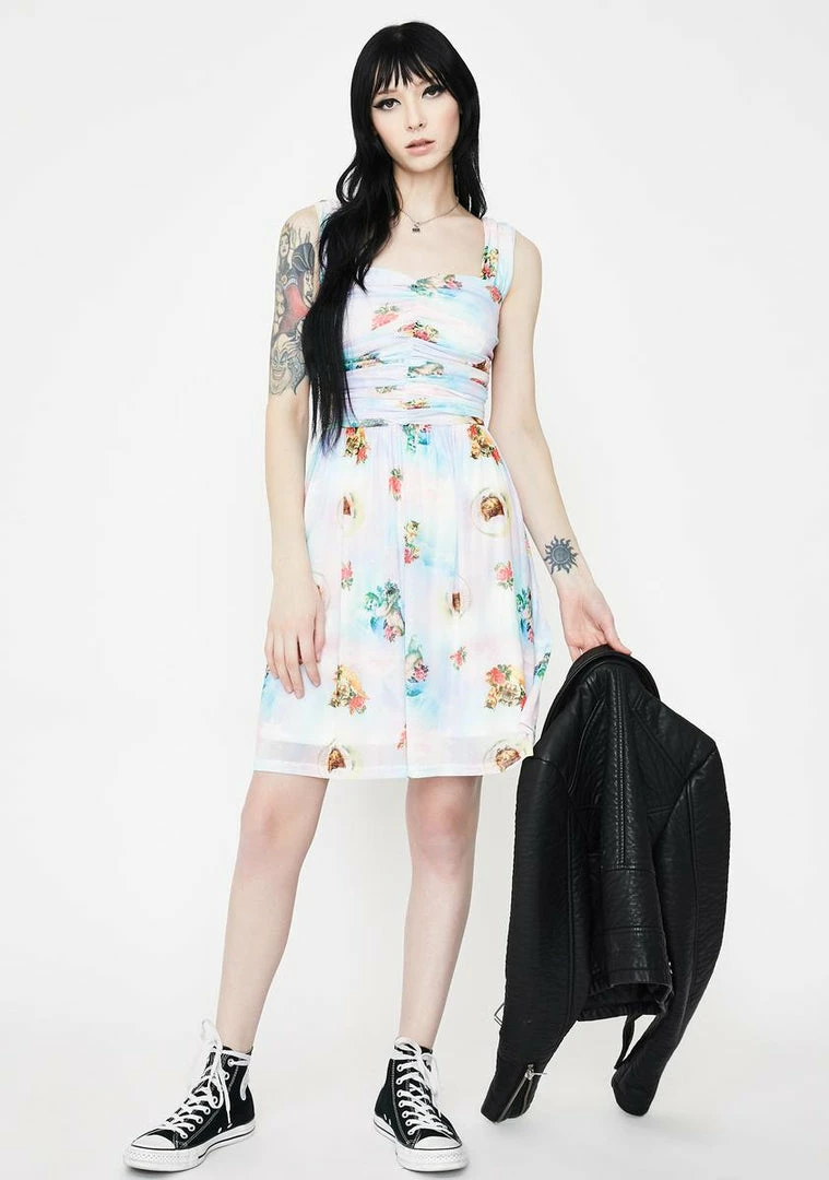 Jawbreaker Cherub Cat Chiffon Skater Dress