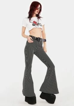 Jawbreaker Bottoms Pinstripe Bell Bottom Pants
