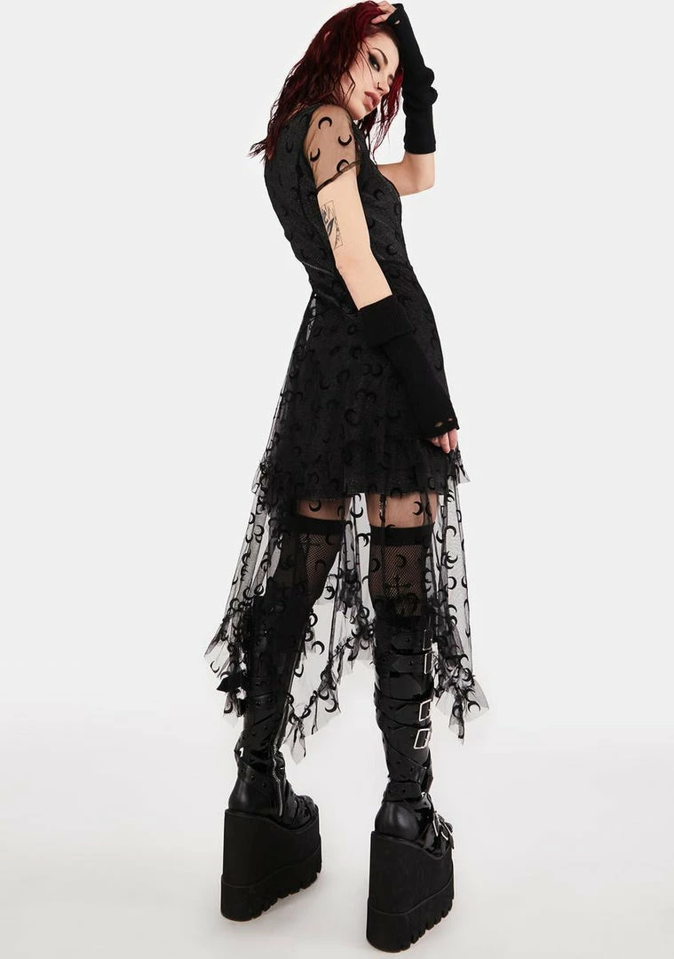 Jawbreaker Dresses Moon Mesh Overlay Mini Dress