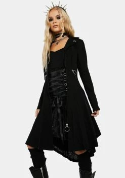 Jawbreaker Fit & Flare Coat W/ Zip Detail