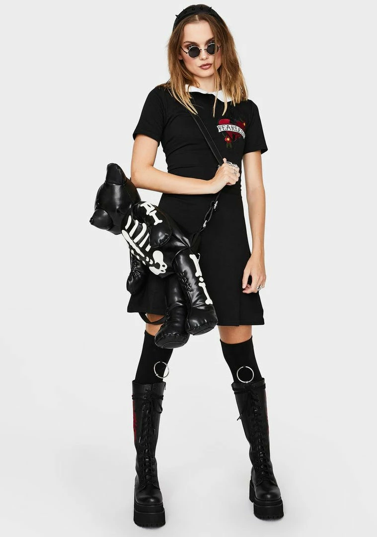 Jawbreaker Embroidered Heart Mini Dress