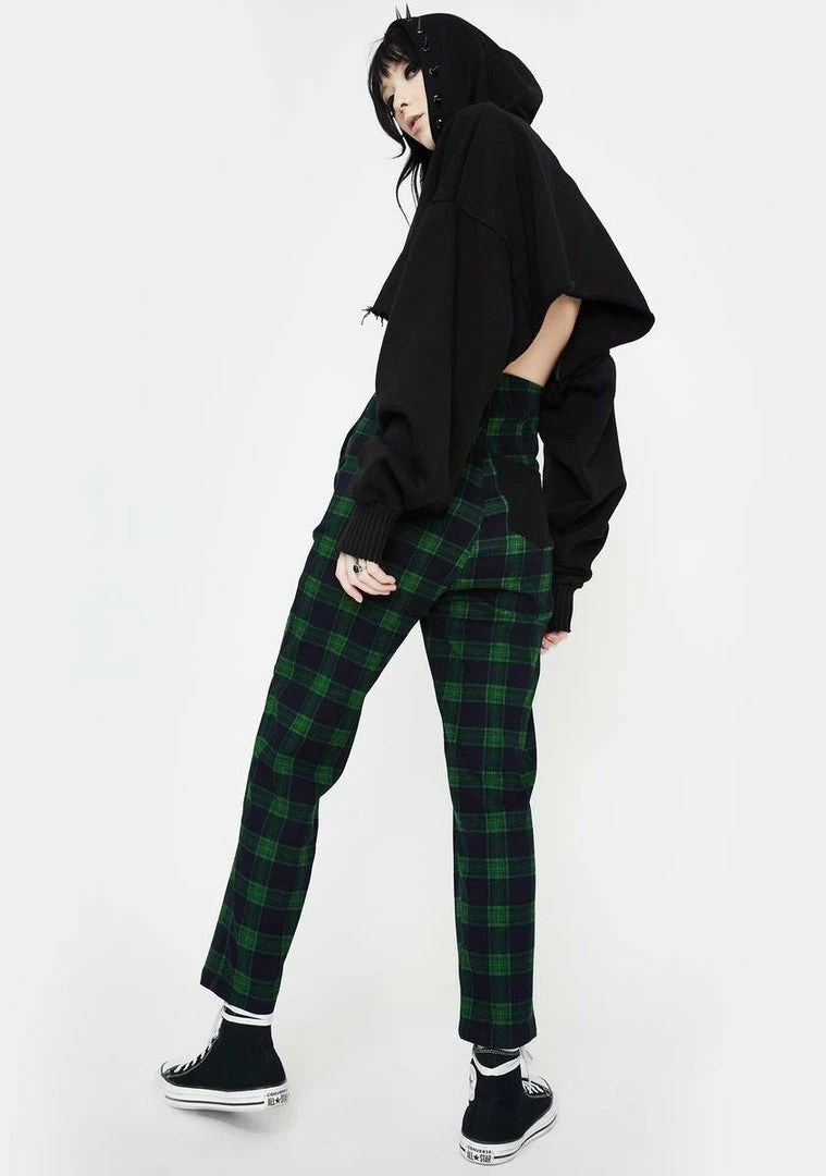 Jawbreaker Jumpsuits & Rompers Green Check Chained Overalls