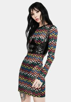 Jawbreaker Mix Tape Chevron Mini Dress Dresses