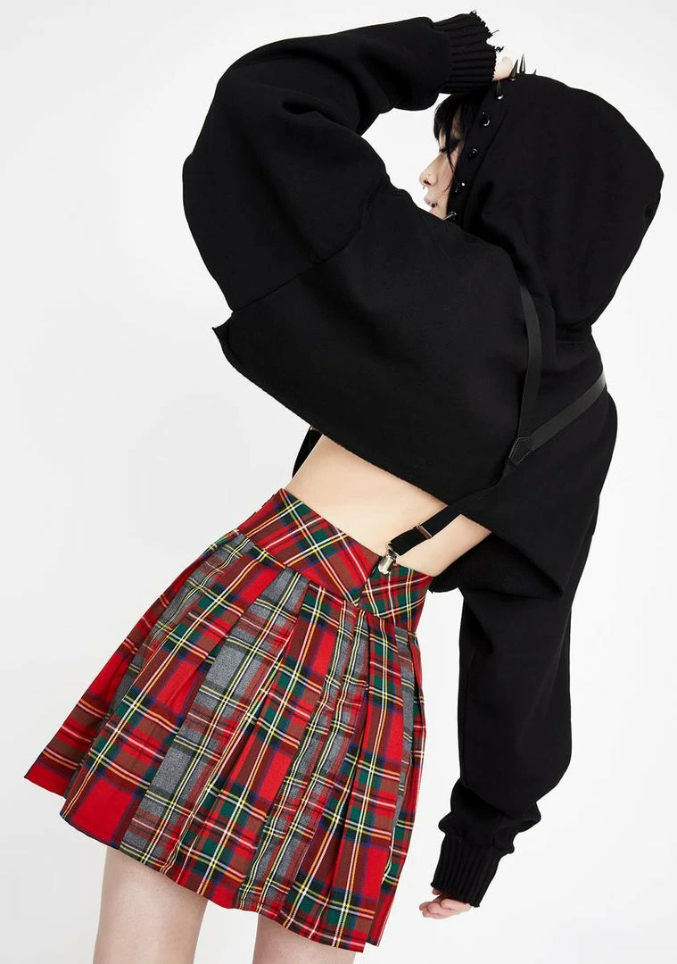 Jawbreaker Pretty Vacant Plaid Suspender Skirt