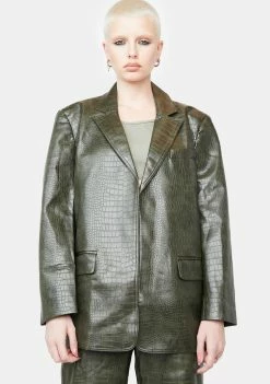 BY DYLN Outerwear Santo Oversized Leather Blazer