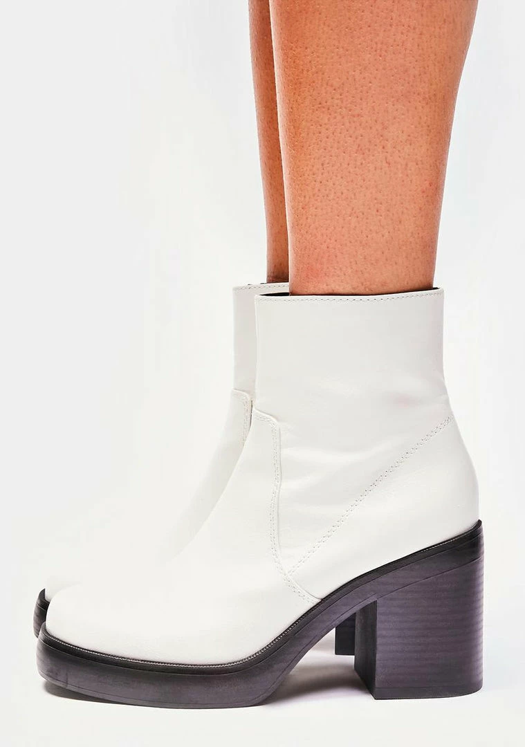 Dirty Laundry Boots & Booties White Groovy Combat Boots
