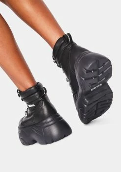 NOKWOL Platforms Black Scared Platform Sneakers
