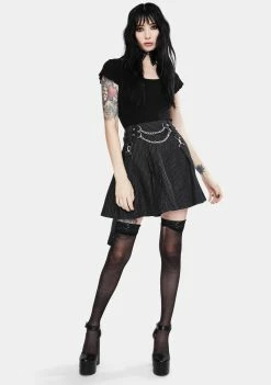 Jawbreaker Bottoms Manson Pinstripe Suspender Skirt