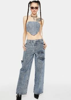 BY DYLN Amison Denim Corset