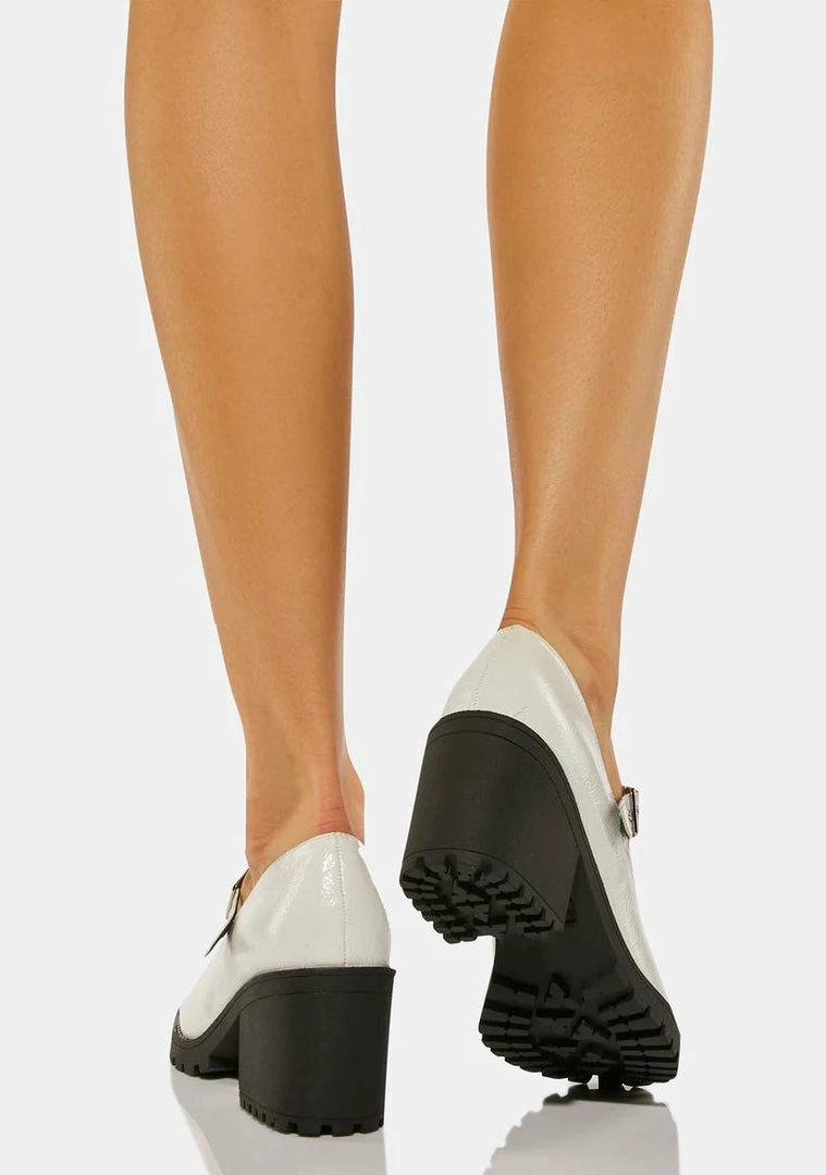 Dirty Laundry White Lita Heeled Mary Janes Heels