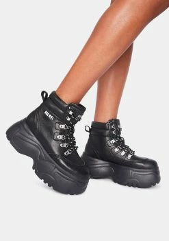 NOKWOL Platforms Black Scared Platform Sneakers