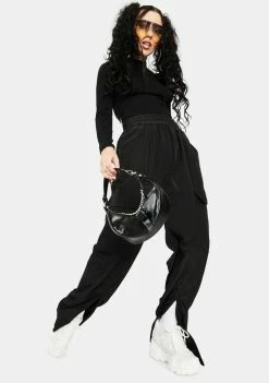 BY DYLN Black Josephine Track Pants Bottoms