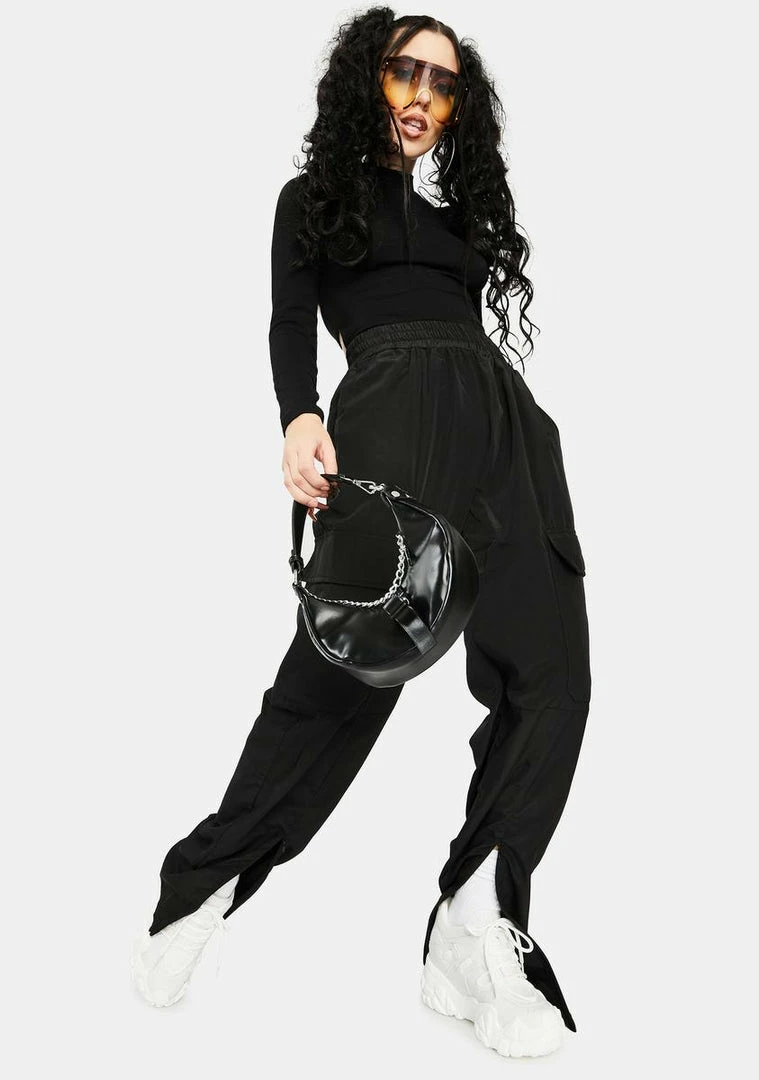 BY DYLN Black Josephine Track Pants Bottoms