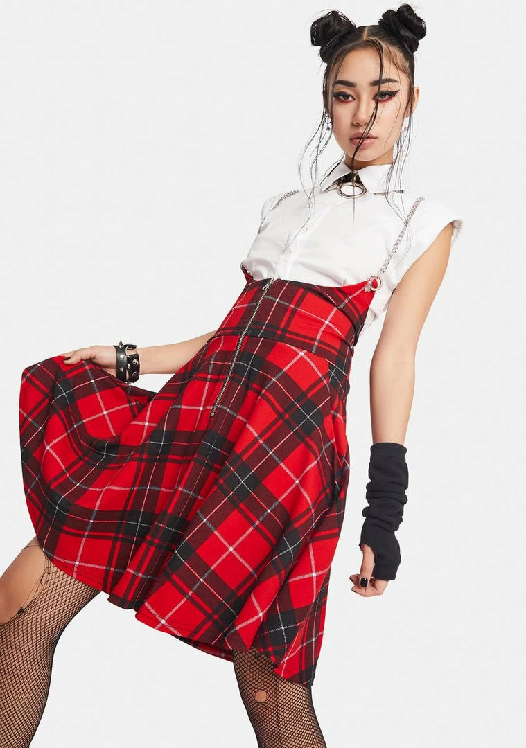 Jawbreaker Bottoms Chain Plaid Skirt