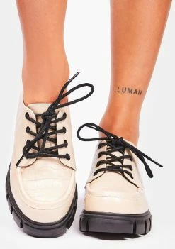 Dirty Laundry Flats Natural Noyz Platform Oxfords