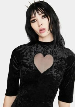 Jawbreaker Heartless Velvet Skater Dress Dresses