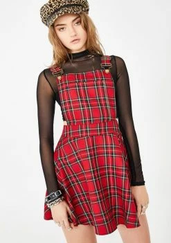 Jawbreaker Dresses Plaid Overall Dress