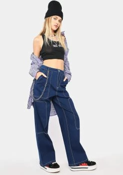 BY DYLN Cooper Wide Leg Denim Jeans Bottoms