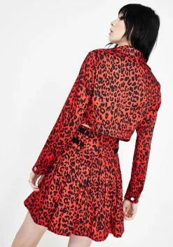 Jawbreaker Leopard Print Crop Jacket
