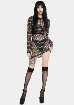 Jawbreaker Mix Tape Chevron Mini Dress Dresses