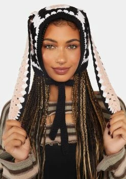 Basic Pleasure Mode Crochet Bunny Ears Trapper Hat