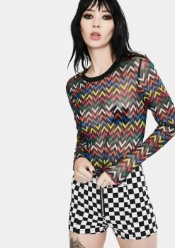 Jawbreaker Mix Tape Chevron Mesh Top