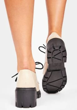 Dirty Laundry Flats Natural Noyz Platform Oxfords