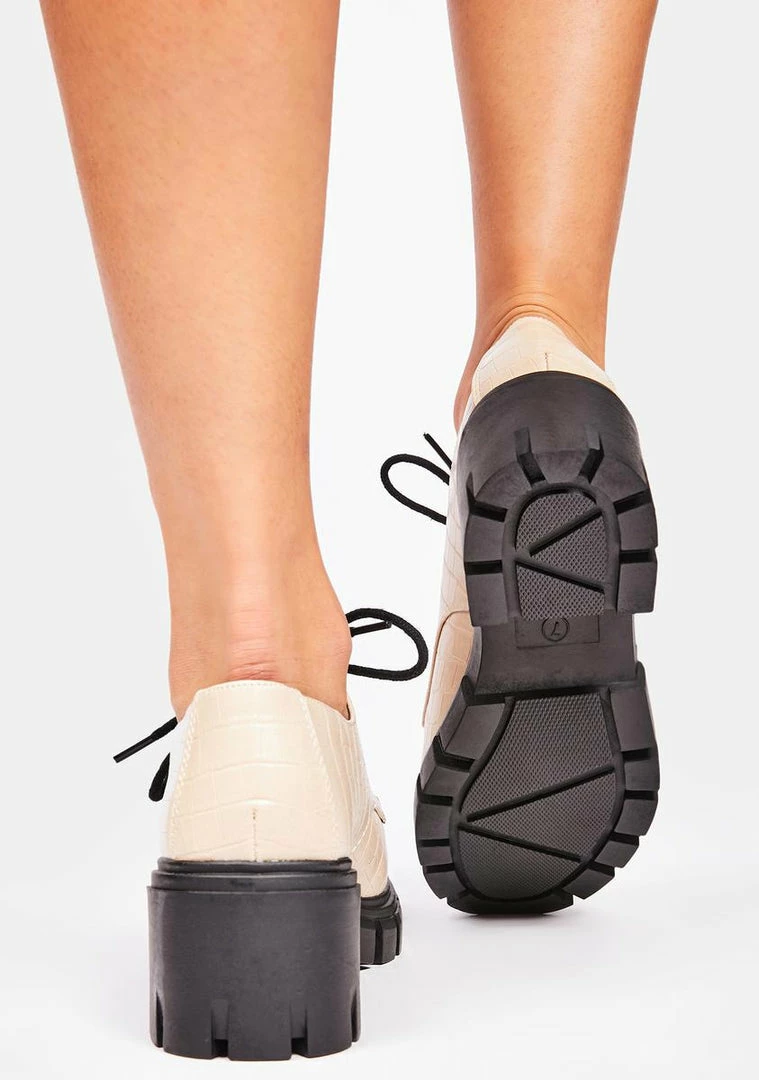 Dirty Laundry Flats Natural Noyz Platform Oxfords