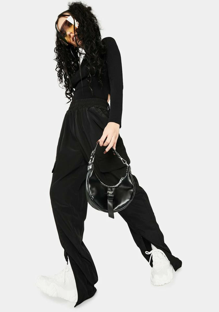 BY DYLN Black Josephine Track Pants Bottoms