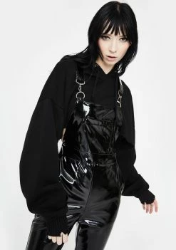 Jawbreaker Black Vinyl Overalls Jumpsuits & Rompers