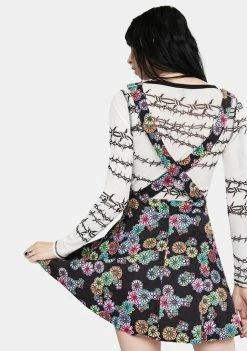 Jawbreaker Dresses Floral Rainbow Overall Dress