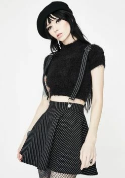 Jawbreaker Stripes N Suspenders Mini Skirt