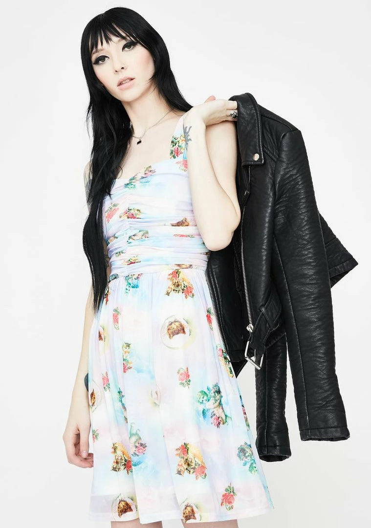 Jawbreaker Cherub Cat Chiffon Skater Dress