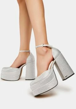 NOKWOL Charlie Rhinestone Platform Heels