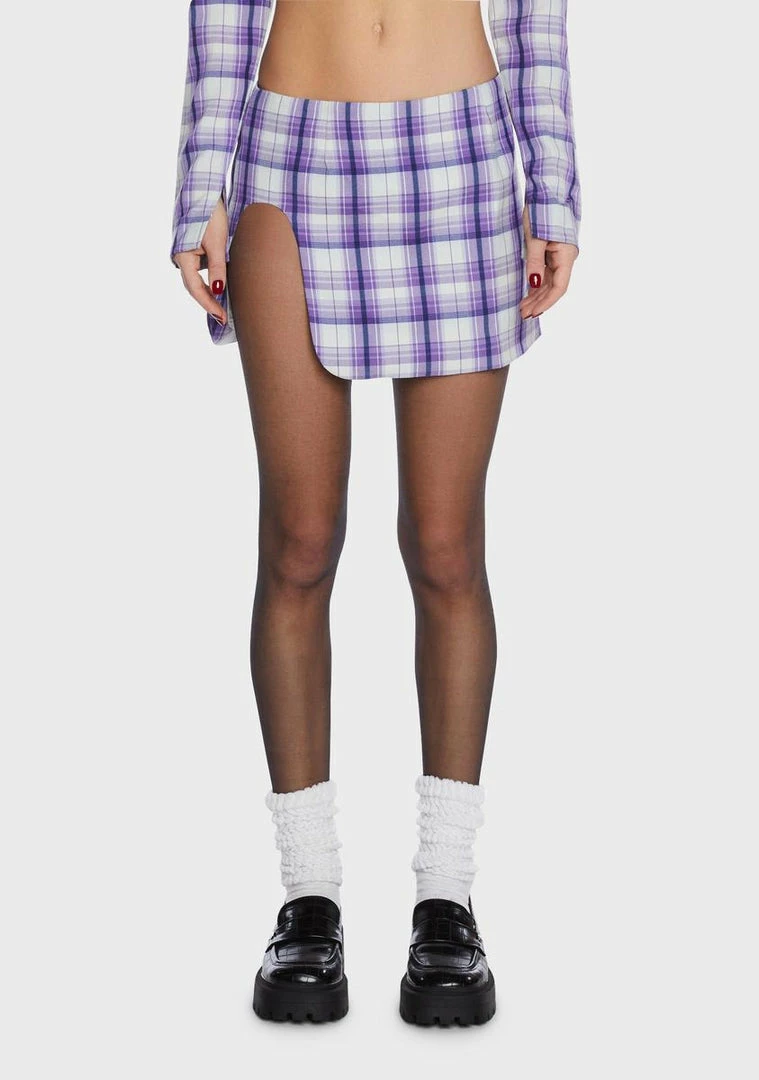 BY DYLN Wilson Plaid Mini Skirt