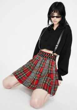 Jawbreaker Pretty Vacant Plaid Suspender Skirt