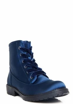 Dirty Laundry Sapphire Hide N' Sleek Satin Boots