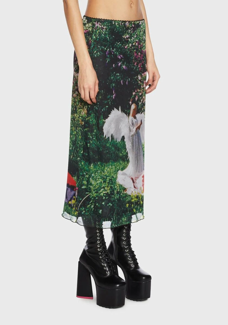 Basic Pleasure Mode Archangel Mesh Skirt Midi Skirt