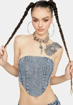 BY DYLN Amison Denim Corset