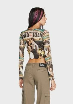 Basic Pleasure Mode Capulet Mesh Crop Top