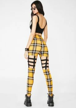 Jawbreaker Most Disruptive Plaid Cage Leggings Bottoms