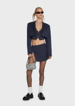 BY DYLN Zayne Pinstripe Mini Skirt